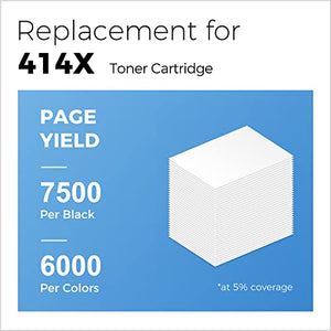 MYCARTRIDGE Remanufactured Toner Cartridge Replacement for HP 414X W2020X W2021X W2022X W2023X for Color Laserjet Pro M479fdw M479dw M454dw M454dn (with Chip, Black, Cyan, Yellow, Magenta, 4 Pack)