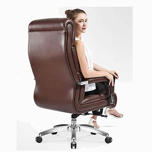 CBLdF Boss Chairs Managerial Executive Chair with Lumbar Support, 170° Reclining Swivel Office Chair with Footrest, Ergonomic PU Leather Computer Chair - Brown