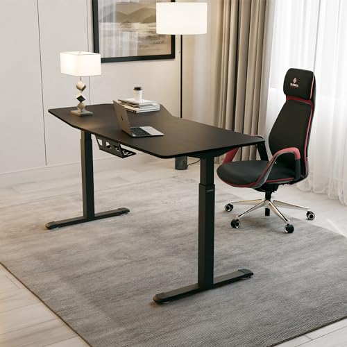 EUREKA ERGONOMIC Adjustable Height Standing Desk (70" x 30") Dual Motor, Memory Presets, Heptagon/Solid Wood