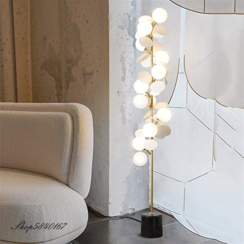 EESHHA Colourful Metal Flower Floor Lamp with Marble Base - 3 Heads