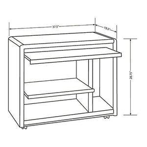 Martin Furniture Contemporary Computer Cart, Fully Assembled