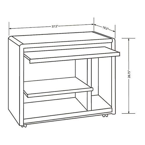 Martin Furniture Contemporary Computer Cart, Fully Assembled