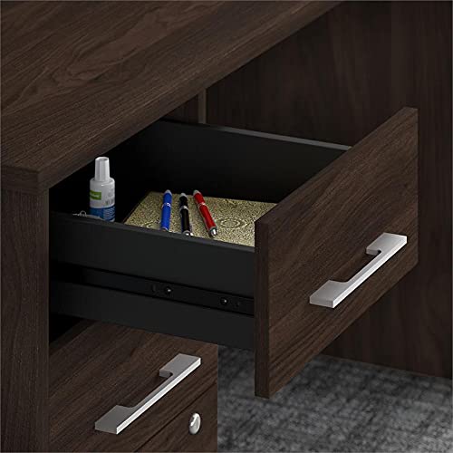 BBF Office 500 72W Executive Desk Set in Black Walnut - Engineered Wood