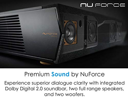Optoma CinemaX P1 4K UHD Laser TV Home Theater Projector | Bright 3000 Lumens | Ultra Short Throw | Integrated NuForce Soundbar | Stream Netflix and Prime Video | Works with Alexa and Google, Black