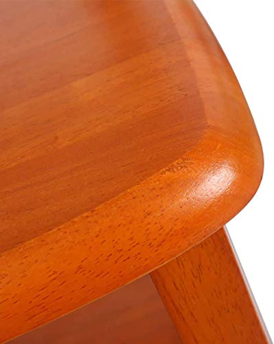 LUCEAE Folding Wooden Step Stool, 4 Steps Portable Shoe Closet High Stool