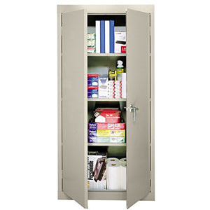 Sandusky Lee VF31301872-07 Storage Cabinet Value Line with 3 Fixed Shelves 30" W x 18" D x 72" H, Putty