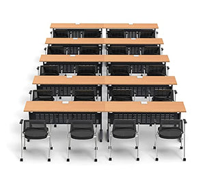 Team Tables 20 Person Folding Training Meeting Seminar Classroom Tables with Industrial Caster Z-Base - Model 5549