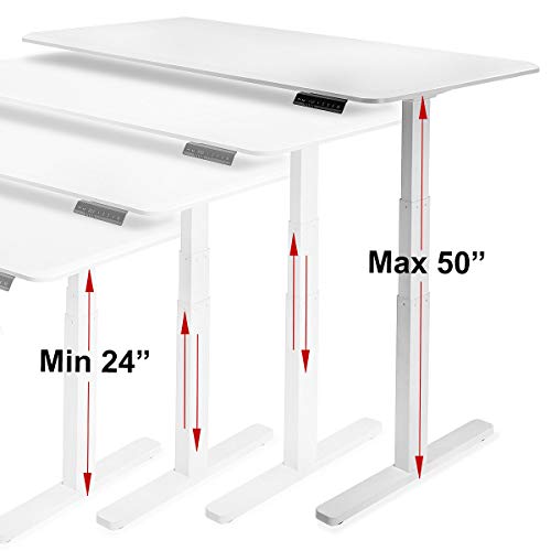 Barton Electric Standing Desk Gaming Desk Adjustable Height Wood Workstation Standing Sit to Stand Memory Preset Handset Controller