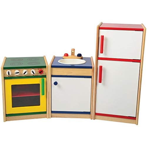 Constructive Playthings Toddler's Dream Kitchen Set with Oven/Stove, & Sink, Set of 3