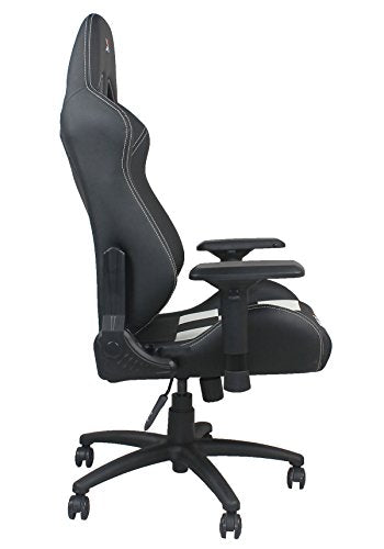 Finish Line White on Black Checkered Flag Pattern Gaming and Lifestyle Chair by RapidX