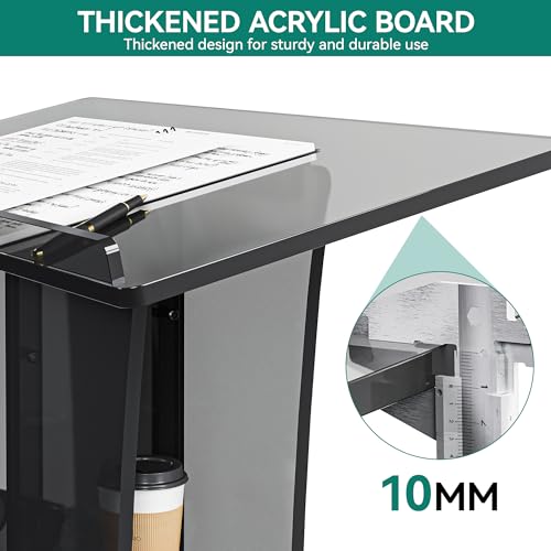 YITAHOME Podium Stand 47" Tall for Churches, Weddings, Classroom - Portable Lectern with Reading Surface & Storage Shelf