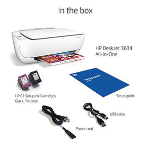 HP DeskJet 3634 Compact All-in-One Wireless Printer with Mobile Printing, HP Instant Ink or Amazon Dash replenishment readyy (K4T93A)
