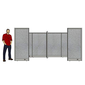 G GOF Office Partition Room Divider 2 Person Separate Workstation Cubicle (5.5'D x 12'W x 4'H), Grey