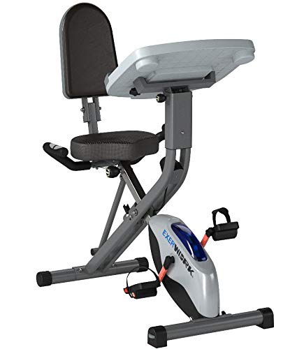 Exerpeutic ExerWorK 1000 Fully Adjustable Desk Folding Exercise Bike with Pulse