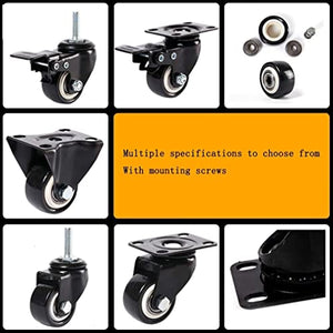 IkiCk Heavy Duty 1.5" Casters Set with Brake and 2" Directional Wheel - Furniture Castors Kit