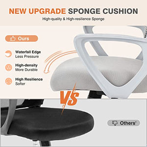 Sweetcrispy Ergonomic Office Computer Desk Chair with Lumbar Support, Grey