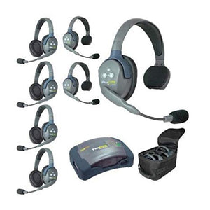 EARTEC HUB734 7-Person Full Duplex Wireless Intercom with Headsets