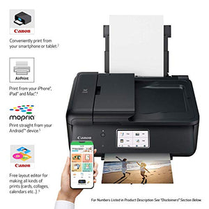 Canon TR8620 All-In-One Printer For Home Office | Copier |Scanner| Fax |Auto Document Feeder | Photo and Document Printing | Airprint (R) and Android Printing, Black (Renewed)