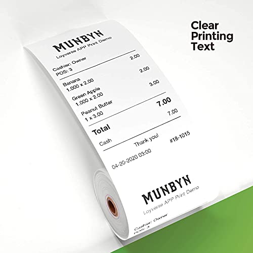 MUNBYN POS Printer, Receipt Printer 80MM USB Network Thermal Receipt Printer P047, 16" Wide Cash Drawer Register with Removable Coin Tray, 3 1/8 x 203ft Thermal Paper - 10 Rolls, BPA Free Receipt Pape