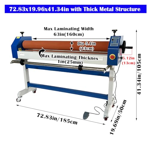 INTBUYING 63in Electric/Manual Dual-Use Cold Laminator with Rubber Rollers