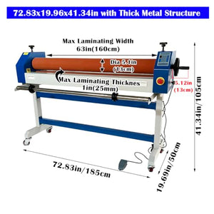 EQCOTWEA Cold Laminator, Max 1in Thickness, Electric/Manual Dual-use, 63in - Vinyl Photo Film