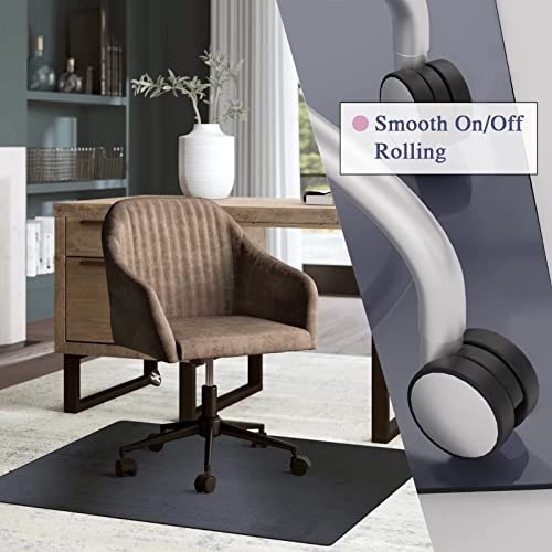 Natsukage Glass Chair Mat, 46" x 53" x 1/4" Thick Tempered Glass - for Carpet/Hardwood - Effortless Rolling, Easy to Clean