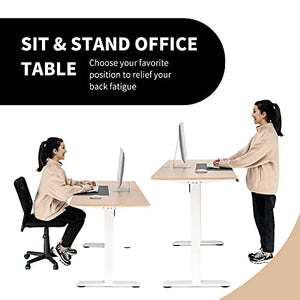 RELAX4LIFE Electric Height Adjustable Standing Desk Lifting Gaming Table Workstation W/Mouse Pad, 4 Programmable Presets Controller, Home Office Memory Stand Up Desk(55” x 28”, Natural+Black)