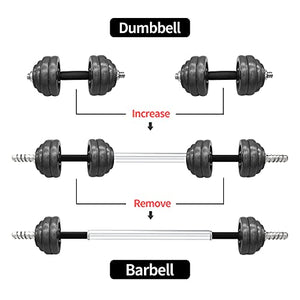 MESIXI Adjustable Dumbbell Barbell Set Strength Training Equipment Weight Lifting Cast Iron Free Hand Weights with Anti-Slip Rubber Handle for Women Men Home Gym Office Full Body Workout Fitness