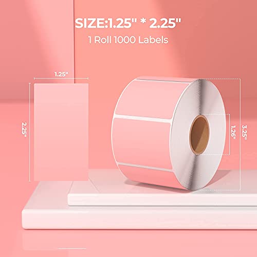MUNBYN 4x6 Thermal Label Printer with 2.25"x1.25" Direct Thermal Labels and Shipping Scale, Accurate 66lb/0.1oz Postal Scale with Sweet Pink Style and Hold/Tear/PCS Function for Shipping Packages
