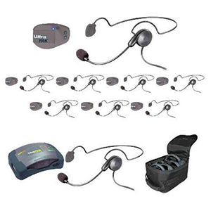 EARTEC UltraPAK and HUB Headset System with 1-HUB, 8-UltraPAK, and 9-Cyber Headsets