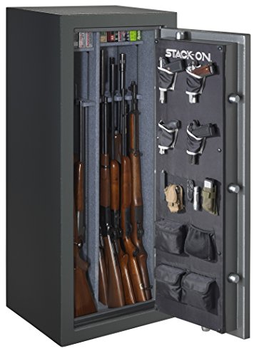 Stack-On TD-24-GP-C-S Total Defense 22-24 Gun Safe with Combination Lock, Gray Pebble