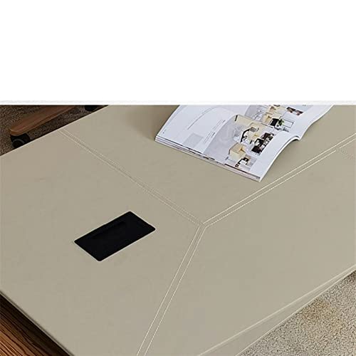 TAPIVA Executive Desk Veneer Boss Table Solid Wood - Cream Color