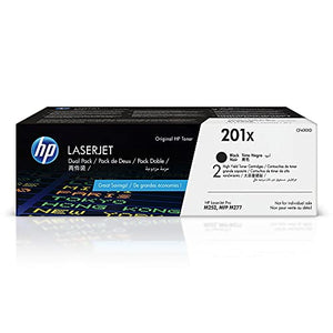 HP 201X | CF400XD | 2 Toner-Cartridges | Black | Works with HP Color LaserJet Pro M252dw, M277 series | High Yield