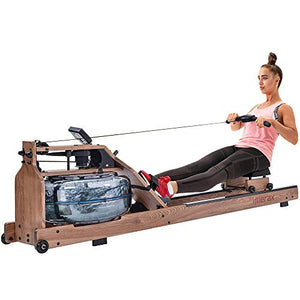 Merax Water Rowing Machine Wood Water Resistance Rower for Home Use, Ash Wood Rower Fitness Indoor Rowing Machine with LCD Monitor (American White Ash)