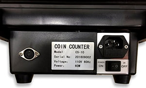 Ribao CS-10 High Speed Portable Coin Counter and Sorter, 1700 Coins per Minute Counting Speed, 1500 Coins Hopper Capacity, Suitable for International Coins and Tokens