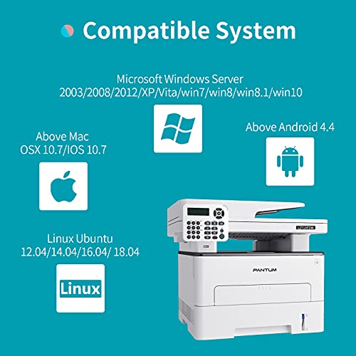 All in One Monochrome Printers Laserjet Machine Printers Multifunction Black and White Wireless Laser Printer Copier, Scanner and Fax with ADF, Pantum L2710FDW(V1M58A)