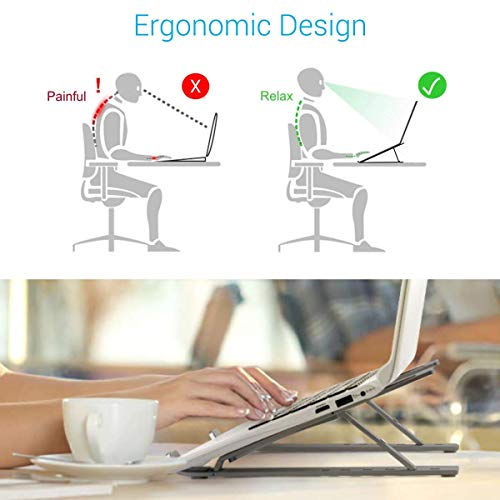 LG 27UK500-B Monitor 27” UHD (3840 x 2160) IPS Display - Black & Nulaxy Laptop Stand, Ergonomic Aluminum Laptop Mount Computer Stand, Detachable Laptop Riser Notebook Holder Stand - Space Gray