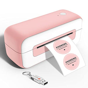 Pink Label Printer, Thermal Label Printer 4x6, Desktop Shipping Label Printer for Small Busines, Compatible with Amazon, Ebay, Shopify, Etsy, UPS, FedEx, DHL, etc