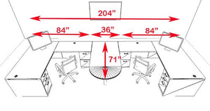 UTM Furniture Modern Executive Office Workstation Desk Set, CH-AMB-S53