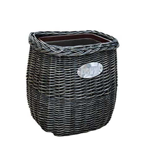 Indoor Trash Cans Square/Oval Garbage Container Bin，Small Woven Basket Trash Can Wastebasket，for Bathrooms/Kitchens/Home Offices/Craft/Laundry Garbage Cans for Kitchen Office Outdoor