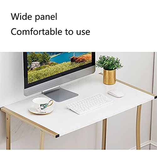 Shelf Computer Desk, 33.1 inch Home Office Writing Desk, Modern PC Table, Workstation for Home/Office, Gold Frame/Black Frame (Color : Black)
