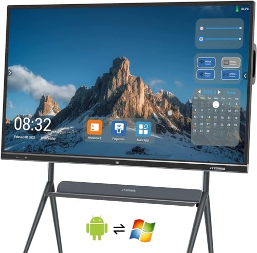 JYXOIHUB 75" 4K UHD Interactive Smart Whiteboard with Touchscreen Display