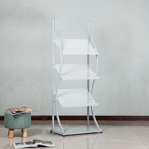 ESASAM Floor Standing Brochure Display Rack, Magazine Rack - Black/White