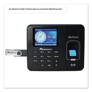 Acroprint 010276000 BioTouch Time Clock, Hours/Minutes/Seconds, 6 x 1 1/2 x 5