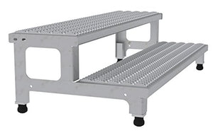 Vestil Stainless Steel Adjustable Step Mate Stand 2 Step 500 lb. Capacity