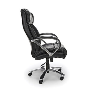 OFM Avenger Series Big and Tall Leather Executive Chair - Black Computer Chair with Arms, Black/Chrome (810-LX-BLK)