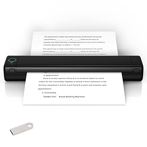 Phomemo M08F A4 Portable Printer, 2022 Upgrade Lightweight and Compact Thermal Mobile Printer, Wireless Printer for Travel, Vehicles, Office & School Compatible with Android and iOS Phone & Laptop