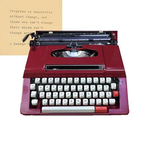 Quepiem Retro Manual Typewriter with Case - Red