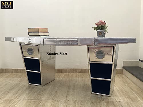 NauticalMart Aviator Wing Desk Aluminium Home Office Decor Furniture (72 Inches)
