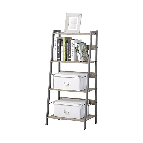 Signature Design by Ashley Homestar 2 Piece Laptop Desk & 4-Shelf Bookcase Set, 43" x 23.6" x 47"/20" x 14" x 44", Reclaimed Wood